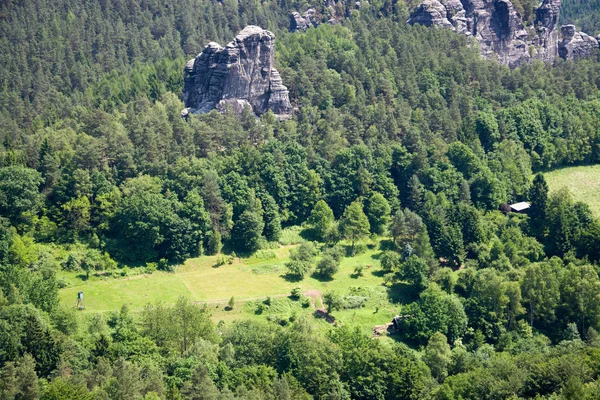 Elbe Sandstone Mountains Saxônia Alemanha — Fotografia de Stock