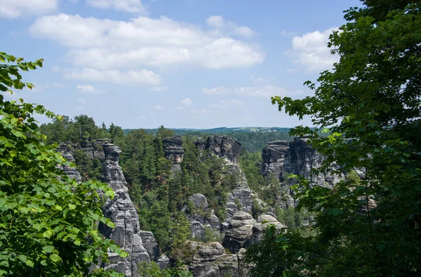 Elbe Sandstone Mountains Saxônia Alemanha — Fotografia de Stock