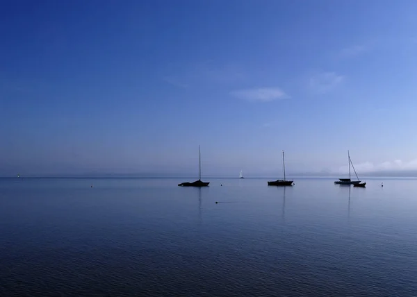 Ammersee Morgenstimmung Mit Segelbooten — Stockfoto