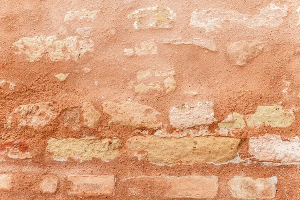 Tekstura Średniowiecznej Ceglanej Ściany Ciepła Sienna Ochra Kolorze Wenecki Czerwony — Zdjęcie stockowe