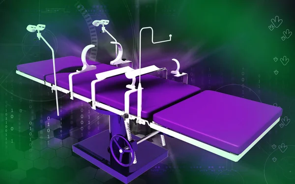 Tıbbi Yatağın Renk Arkaplanındaki Dijital Illüstrasyonuname — Stok fotoğraf