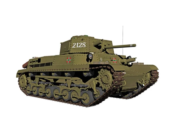 Modelo Tanque Militar Aislado Sobre Fondo Blanco — Foto de Stock