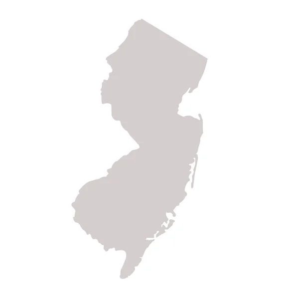 Mapa Del Estado Nueva Jersey Aislado Sobre Fondo Blanco —  Fotos de Stock