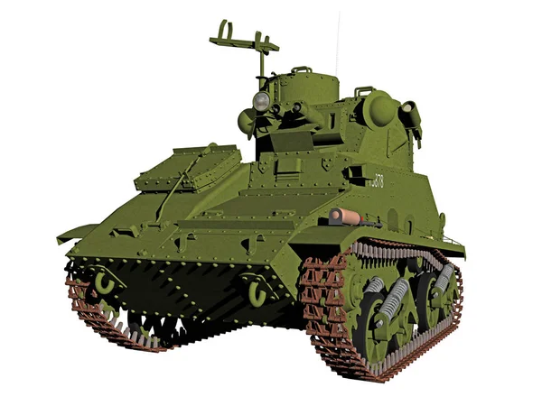 Tanque Militar Isolado Branco — Fotografia de Stock