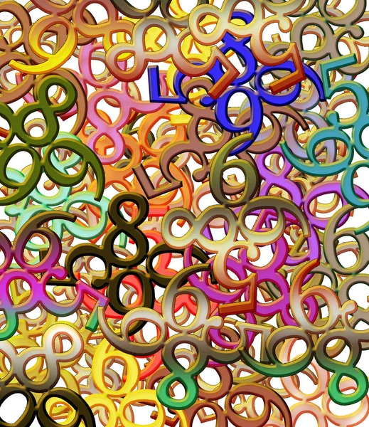 Textura Muitas Figuras Multicoloridas Cinco Oito Nove Seis — Fotografia de Stock