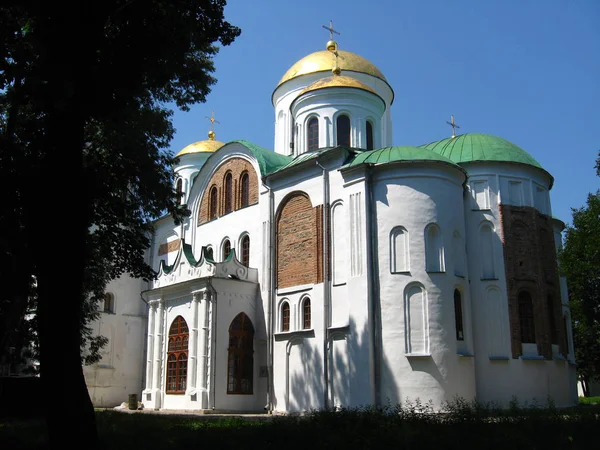 Prachtige Kerk Van Alle Heiligen Van Chernigov Achtergrond Van Blauwe — Stockfoto