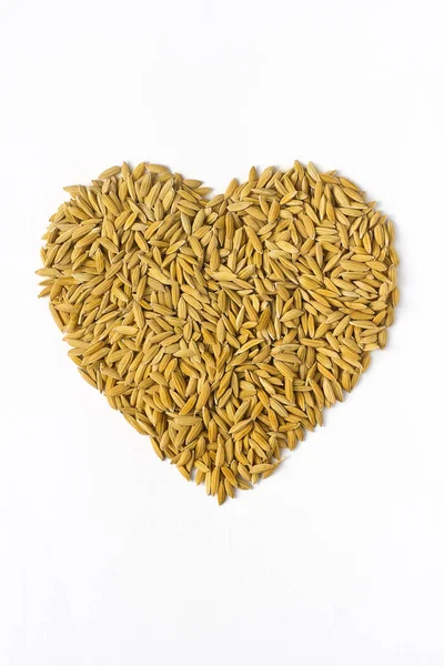 Rice Lover Sign Pile Natural Raw Rice Seed Grains Heart Royalty Free Stock Photos