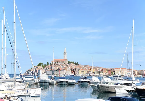 Rovinj Ship Boat Boats Ships Harbor Istria Croatia Sea Mediterranean — Stock Photo, Image