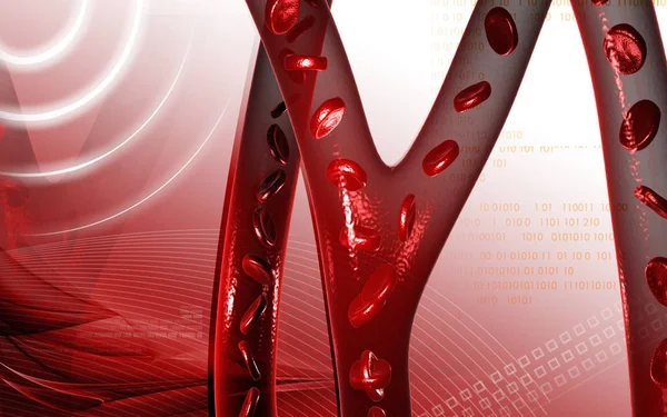 Ilustración Digital Las Células Sanguíneas Color — Foto de Stock