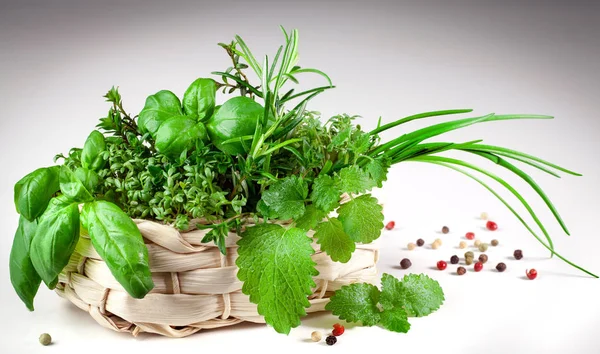 herbs in a small basket