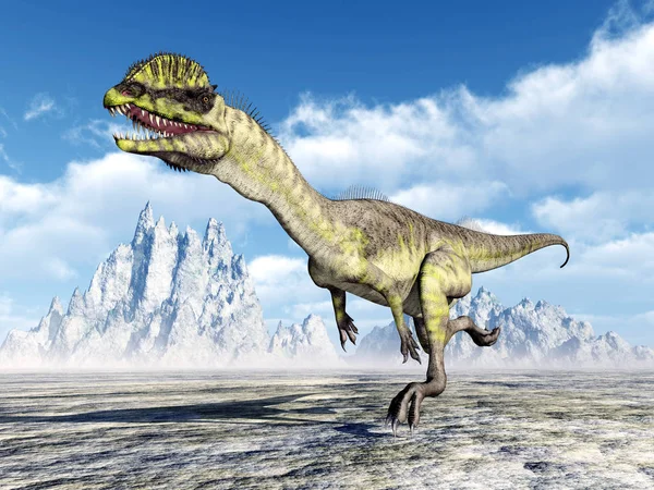 Computador Gerado Ilustração Com Dinossauro Dilophosaurus — Fotografia de Stock