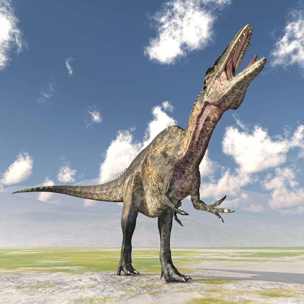 Bilgisayar Dinozor Akrokanthosaurus Ile Illüstrasyon Üretti — Stok fotoğraf