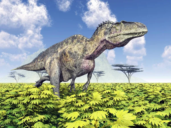 Computer Gegenereerde Illustratie Met Dinosaurus Acrocanthosaurus — Stockfoto