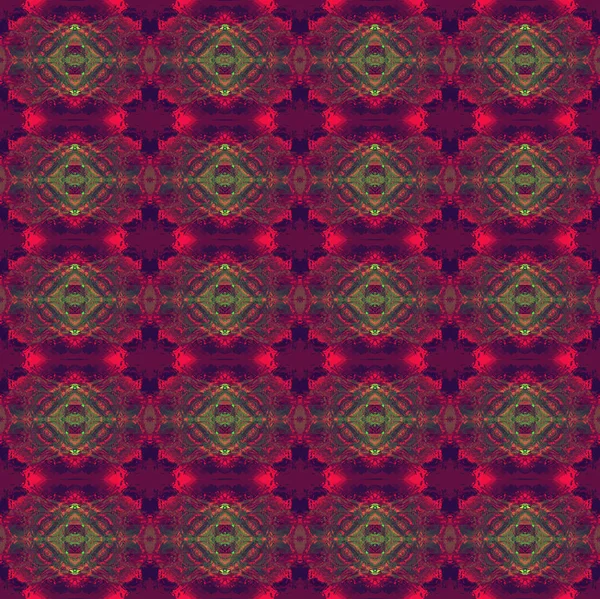 Абстрактний Червоний Зелений Ретро Фон Нескінченний Архаїчний Візерунок — стокове фото