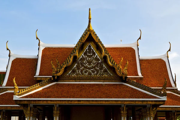 Bangascar Nel Tempio Thailandia Astratto Croce Colori Tetto Wat Palazzi — Foto Stock