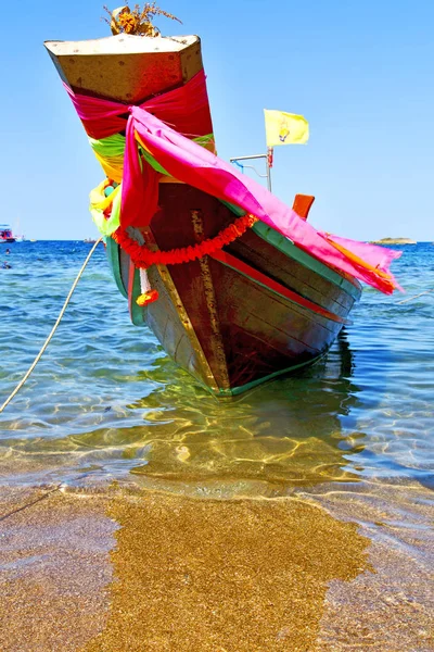 Ásia Kho Tao Baía Ilha Branca Praia Rochas Casa Barco — Fotografia de Stock