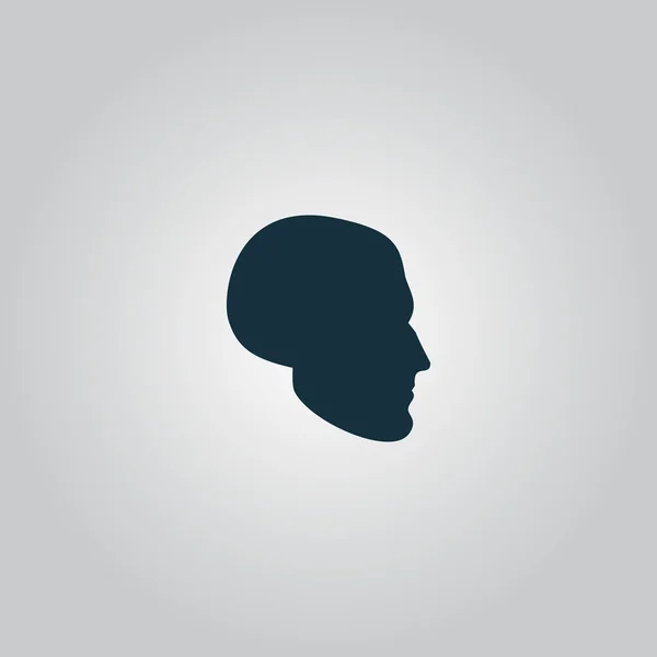 Kopf Flaches Websymbol Schild Oder Taste Isoliert Auf Grauem Hintergrund — Stockfoto