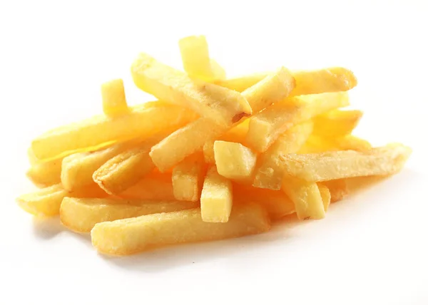 Heap Krispiga Gyllene Friterade Pommes Frites Eller Chips Potatis För — Stockfoto