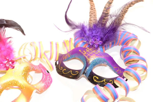 Masques Vénitiens Pour Fête Carnaval — Photo