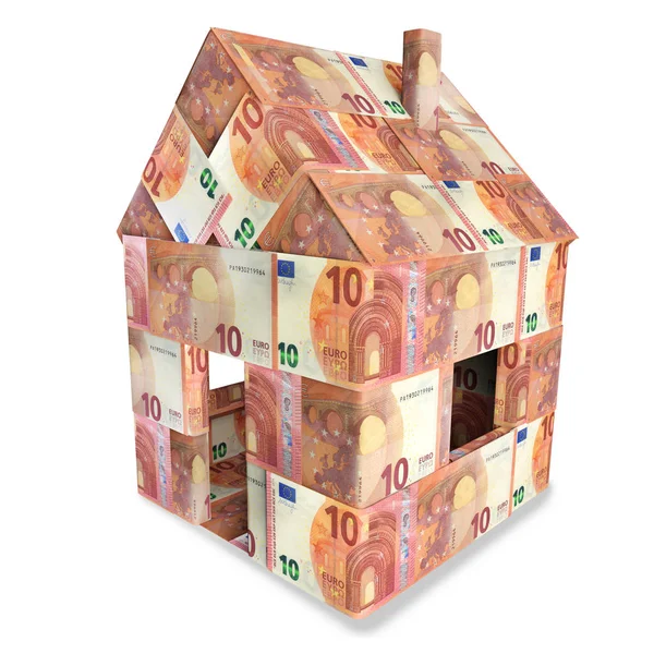 Casa Con Billetes Euro — Foto de Stock