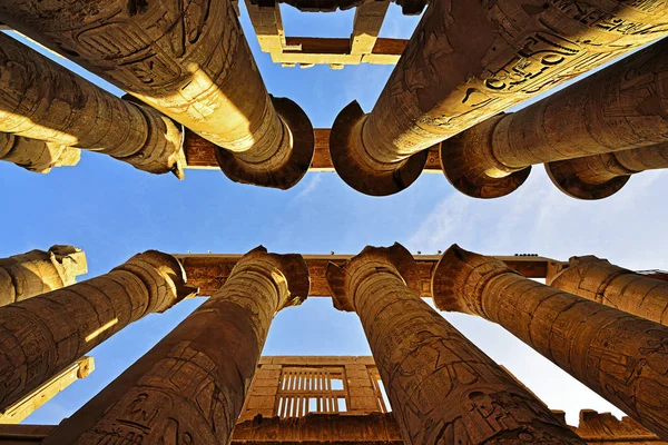Gran Sala Columnas Templo Karnak Luxor Egypt — Foto de Stock