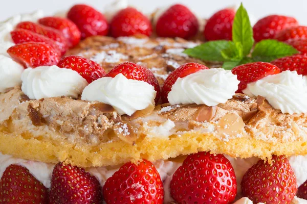 Savoureux Gâteau Sucré Sur Fond Gros Plan — Photo