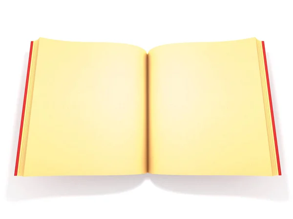 Illustration Opened Book Gold Pages White Background — Stock Photo, Image