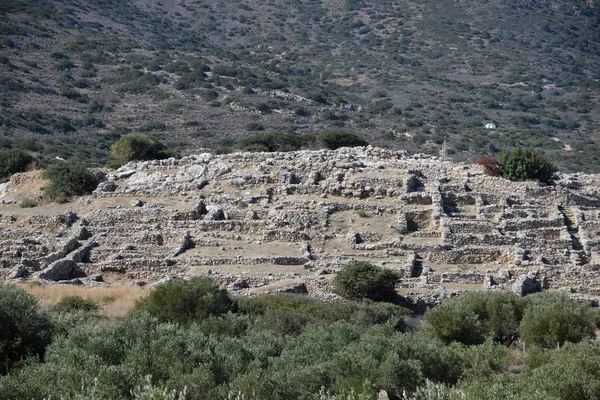 Gournia Beton Grecja Minojczyk Minojczyk Archeologia Archeologia Wykopaliska Ruiny Ruiny — Zdjęcie stockowe