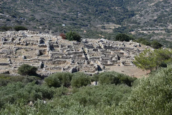 Gournia Kreta Griekenland Minoïsche Minoïsche Archeologie Archeologische Archeologische Site Ruïne — Stockfoto