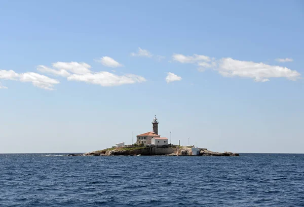 Isla Ivan Pucin Lighthouse Rovinj Croatia Sveta Ivan Ivan Pucin —  Fotos de Stock