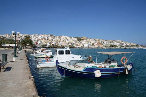 Sitia Crete Harbor Fishing Harbor Greece Medanean Fishing Boat Boat — стоковое фото