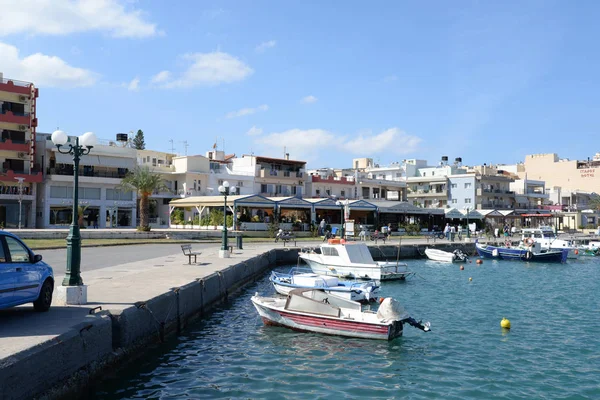 Sitia Betong Hamn Fiskehamn Grekland Medelhavet Fiskebåt Båt Båtar Fiskebåtar — Stockfoto