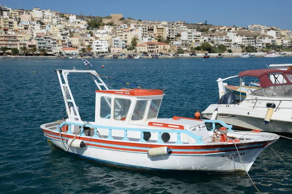Sitia Betong Hamn Fiskehamn Grekland Medelhavet Fiskebåt Båt Båtar Fiskebåtar — Stockfoto