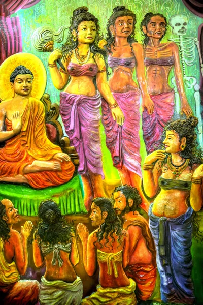 Соблазнительное Облегчение Буддийском Искушении Амбалангоде Острове Фалал Шри Ланка Сияющих — стоковое фото
