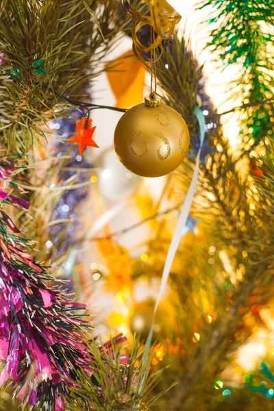 Christmas Tree Decorations Close Selective Focus — Stock Photo, Image