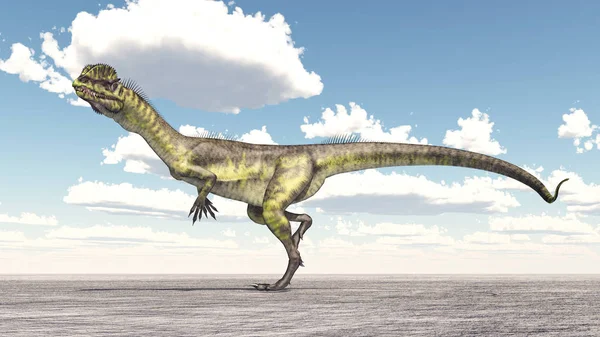 Bilgisayar Dinozor Dilophosaurus Ile Illüstrasyon Oluşturdu — Stok fotoğraf