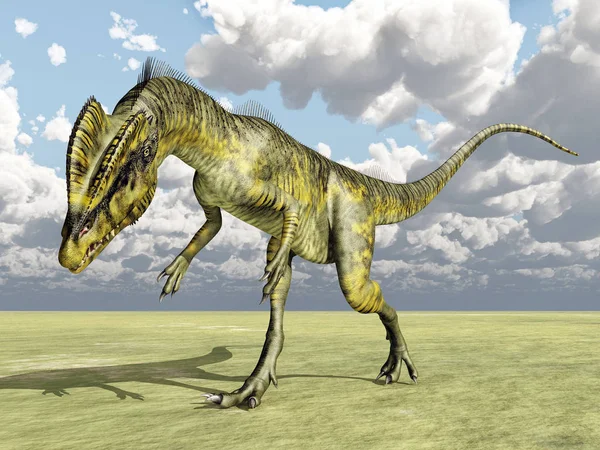 Dator Genererade Illustration Med Dinosaurie Dilophosaurus — Stockfoto