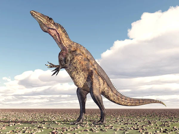 컴퓨터는 아크로 우루스 Acrocanthosaurus 삽화를 만들었다 — 스톡 사진