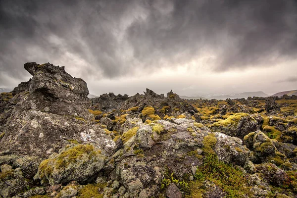 Paisagem Rochosa Vulcânica Dramática Islândia — Fotografia de Stock