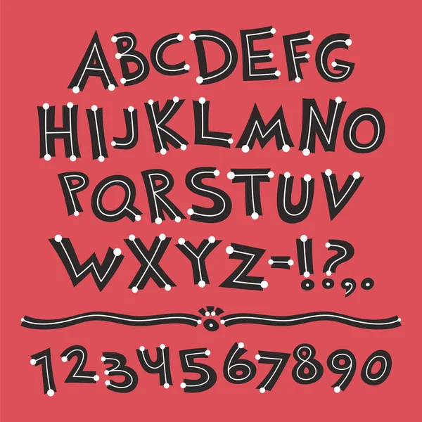 Cartoon Retro Font with Dots on Red Background. Clipping paths included in additional jpg format