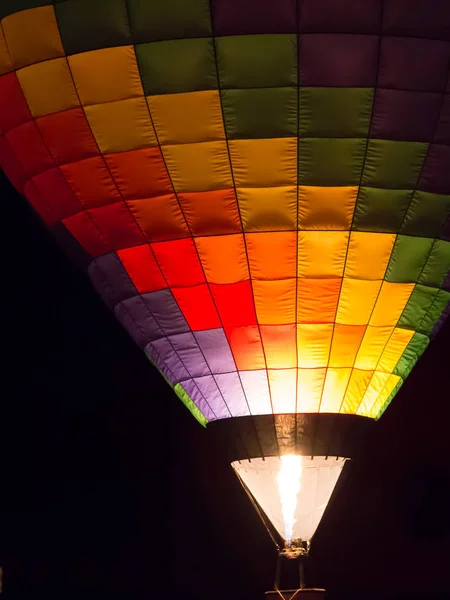 Balon Gorące Powietrze Nocy — Zdjęcie stockowe