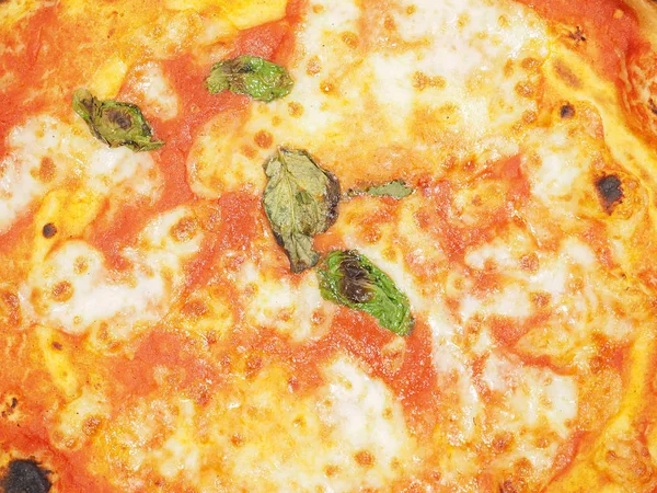 Margherita Aka Margarita Tradicional Pizza Italiana Útil Como Fundo — Fotografia de Stock