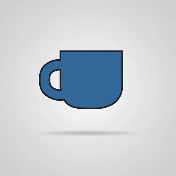 Icono Taza Café Sobre Fondo Gris Con Sombra Ilustración Vectorial — Foto de Stock