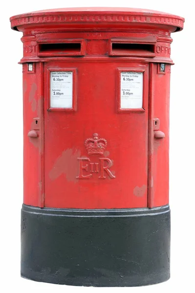 Typisk Röd Pelare Postlåda London England — Stockfoto