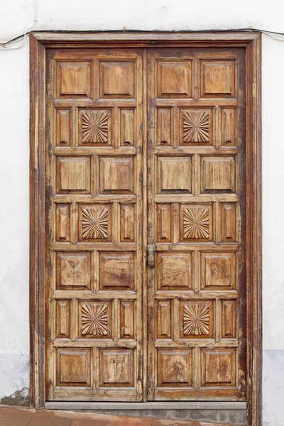 Tradiční Staré Dřevěné Dveře Městě Garachico Tenerife Kanárské Ostrovy Španělsko — Stock fotografie