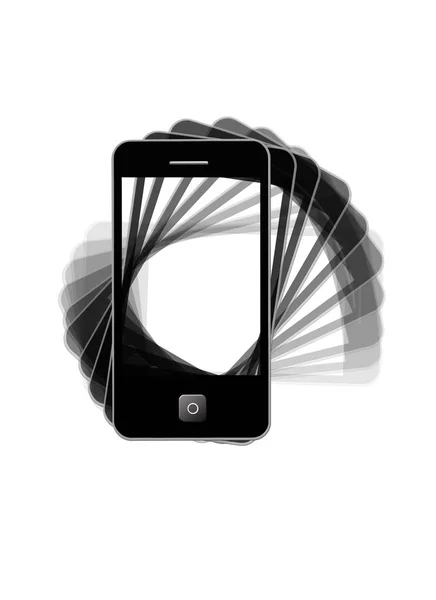 暗い影を持つタイプのIpadの現代的な携帯電話のイメージ — ストック写真