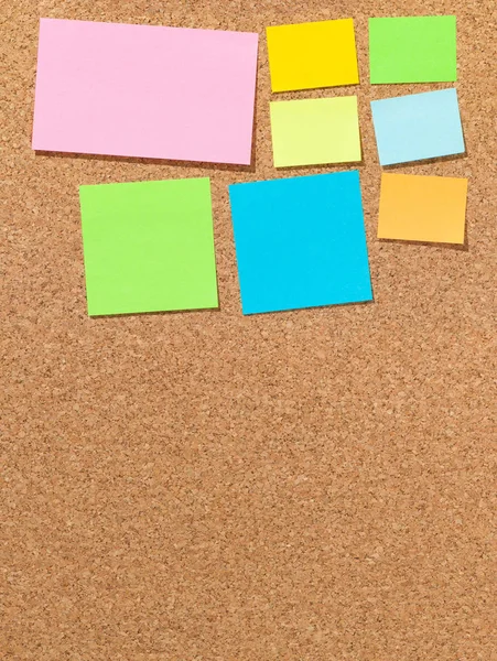 Notas Pegajosas Coloridas Tablero Corcho Organizar Notas —  Fotos de Stock