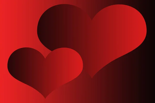 Dvě Červená Srdce Červenočerném Pozadí Tapeta Dvě Srdce — Stock fotografie