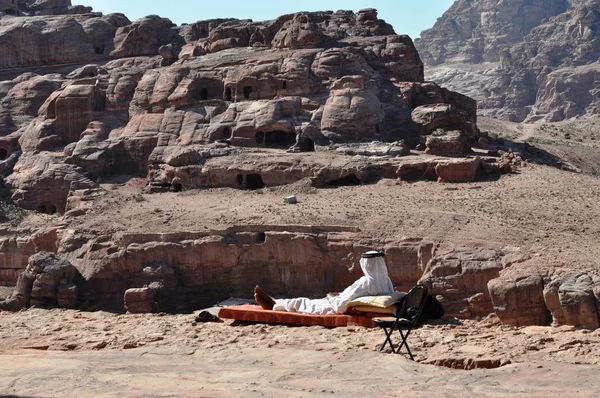 Beduinos Viviendo Wadi Musa Jordania —  Fotos de Stock