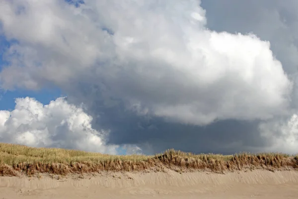 Une Tempête Attire Sur Une Dune Sur Mer Nord Danemark — Photo
